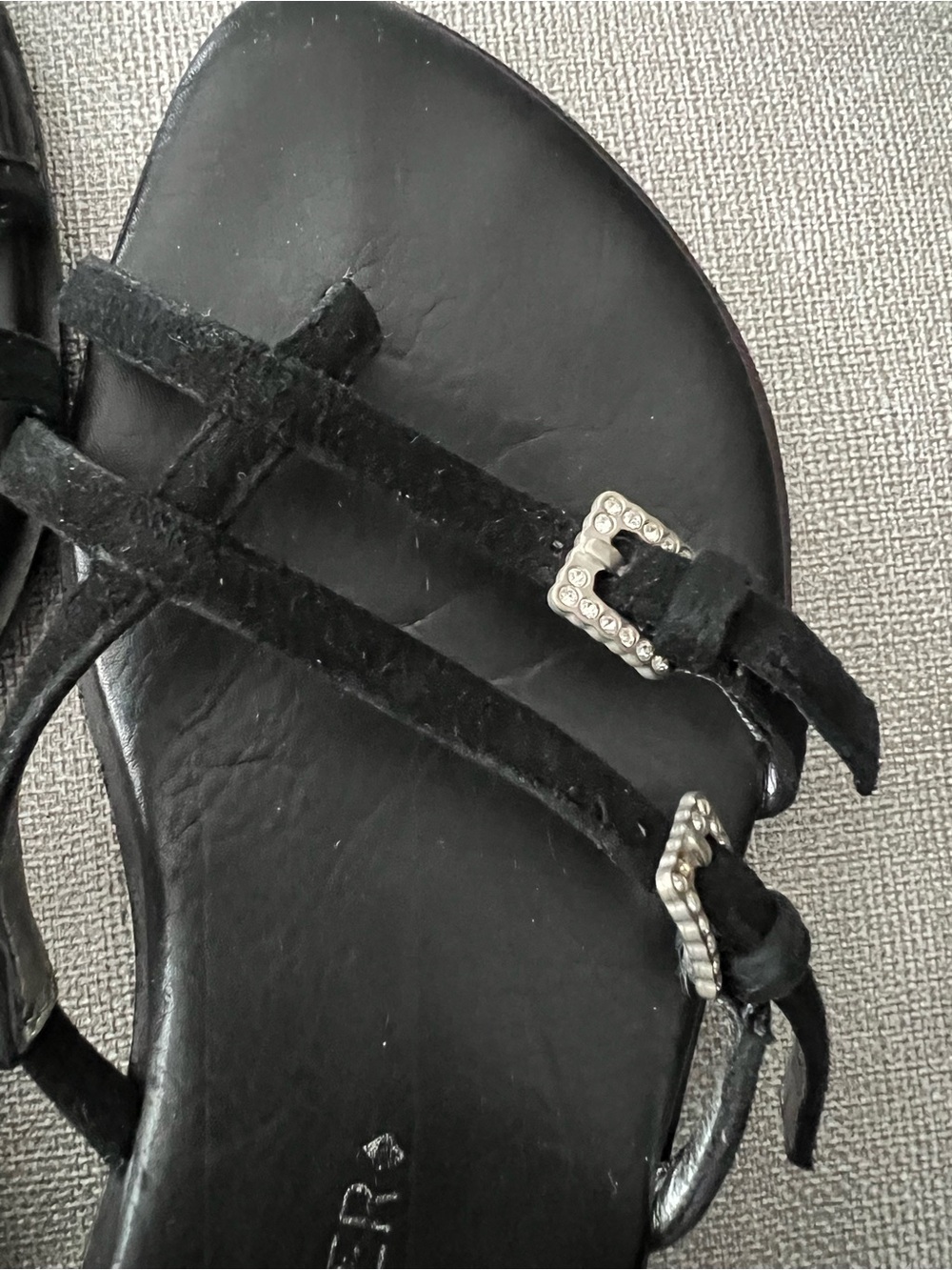 Couture Donald J. Pliner Black Suede Strappy Buckle Sandals made in Italy - Picture 3 of 12